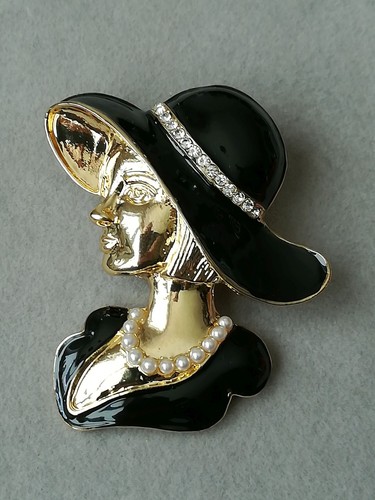 Brosche elegante dame gold - elegante,