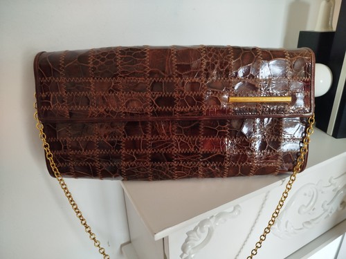 Vintage krokodilleder tasche - krokodilleder,