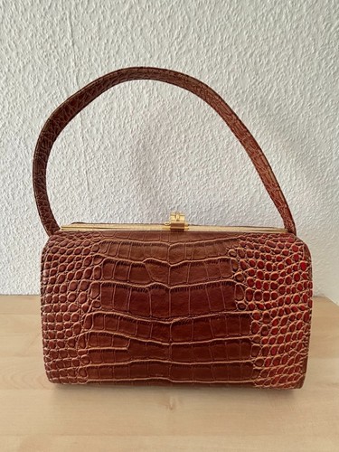 Vintage krokodilleder tasche - vintage,